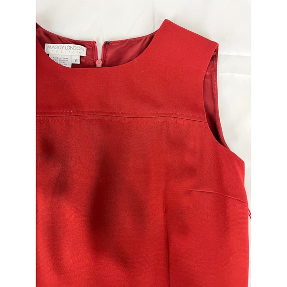 Maggy London Petites Red Sleeveless Dress Career Cocktail Party Evening - Picture 1 of 8